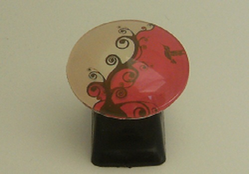 Bague fait main rouge et beige