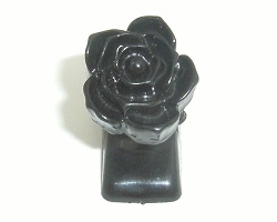 Bague réglable fleur noire