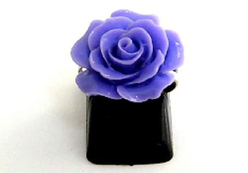 Bague réglable fleur rose violette