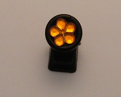 Bague artisanale bouton noir fleur orange