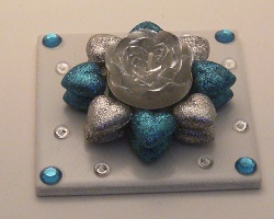 Bougeoir artisanal fleur argenté