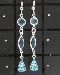 Boucles d'oreilles artisanales cristal swarovski turquoise