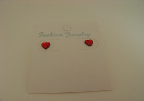 Boucles d'oreilles puces coeur rouge