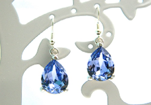 Boucles d'oreilles cristal swarovski lavande argent&eacute;