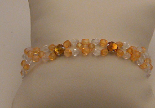 Bracelet en perles cristal orange