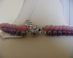 Sautoir double rose fait main