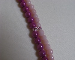 Sautoir double rose fait main