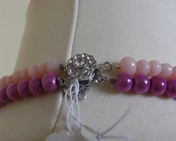 Sautoir double rose fait main